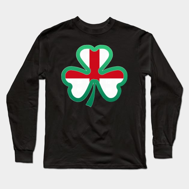 England Flag for st patricks day, Irish Shamrock Long Sleeve T-Shirt by Myteeshirts